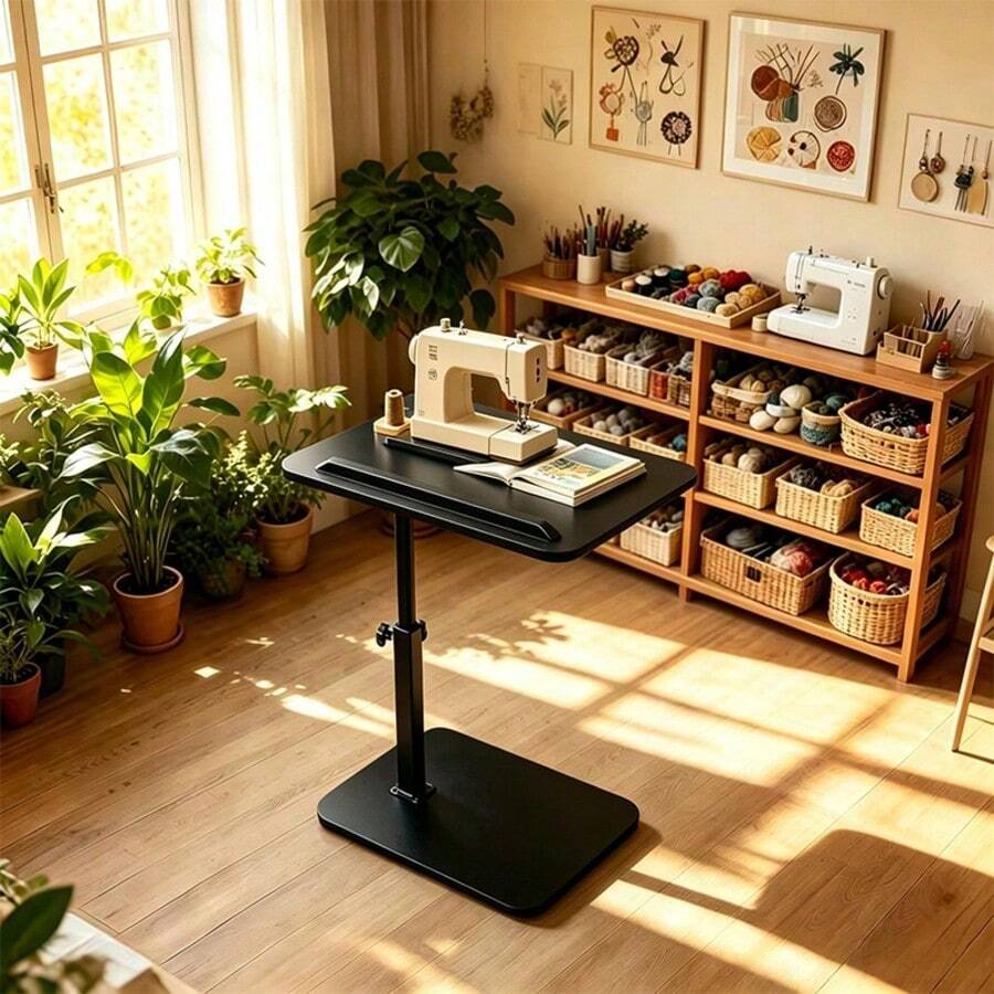 Flip-Top Craft & Laptop Desk — Black