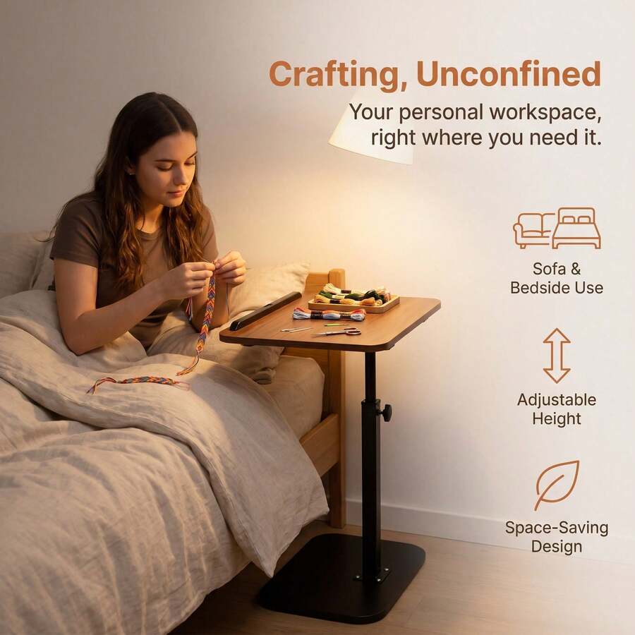 Flip-Top Craft & Laptop Desk — Black