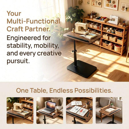 Flip-Top Craft & Laptop Desk — Black