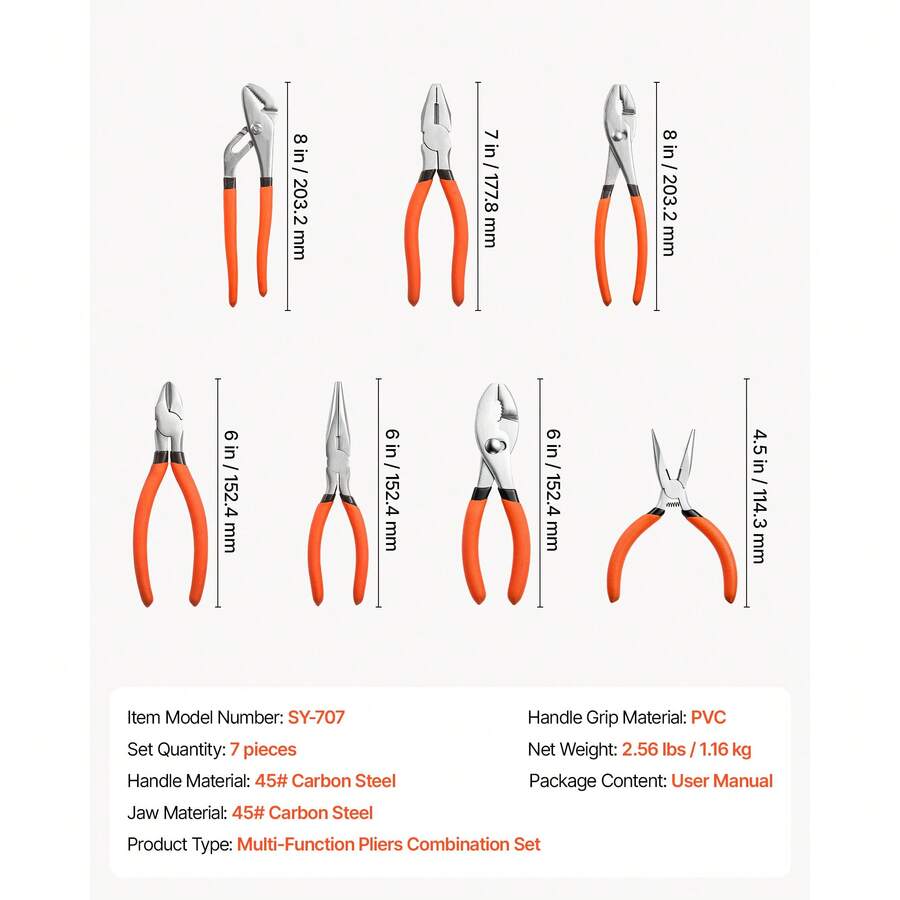 Home Pliers Sets — 5, 6, 7 or 20 Pieces